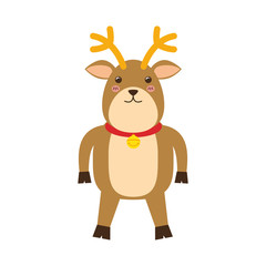 reindeer deer merry christmas decoration cartoon icon. Isolated and flat illustration. Vector graphic