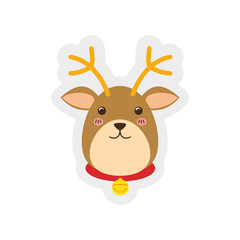 reindeer deer merry christmas decoration cartoon icon. Isolated and flat illustration. Vector graphic