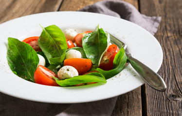 Salad with mozzarella basil and cherry tomatoes