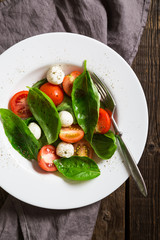 Salad with mozzarella basil and cherry tomatoes