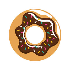 donut dessert cute sweet icon. Isolated and flat illustration. Vector graphic