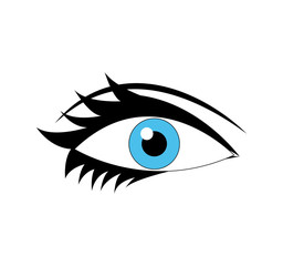 female blue eye look icon. Isolated and flat illustration. Vector graphic