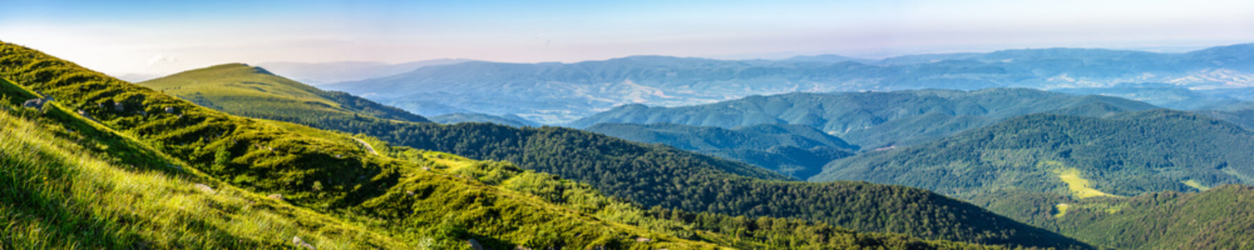 hillside panorama in Carpathian mountains