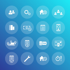 16 finance, costs, rates, money icons