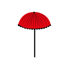 umbrella red weather rain icon. Isolated and flat illustration. Vector graphic