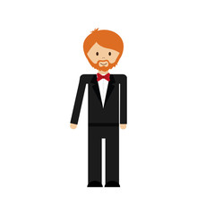 cartoon suit businessman man male avatar person icon. Isolated and flat illustration. Vector graphic