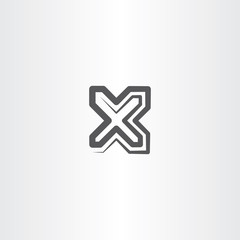 black x letter symbol logo sign vector icon