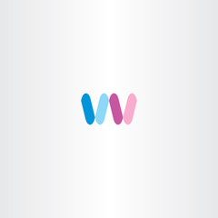blue pink letter w logo sign vector icon