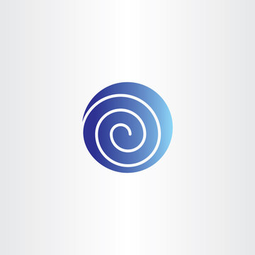 blue circle spiral globe vector icon logo symbol