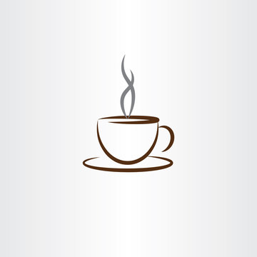 cup of coffee with smoke icon illustration