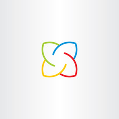 line letter x colorful logo vector icon design