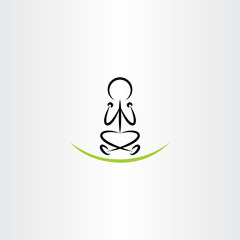 man meditating yoga vector icon illustration