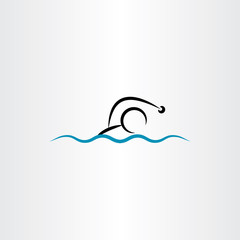 man swimming vector illustration icon