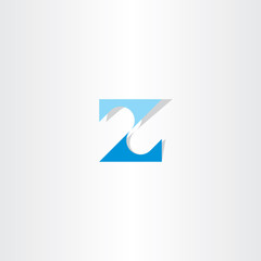 number 2 two or letter z blue icon logo vector