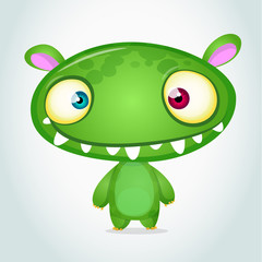 Vector cute caroon monster alien. Halloween monster character