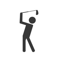 golf club pictogram sport hobby game icon. Isolated and flat illustration. Vector graphic