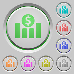 Fototapeta premium Dollar graph push buttons