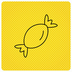 Candy icon. Sweet sugar lollipop sign.