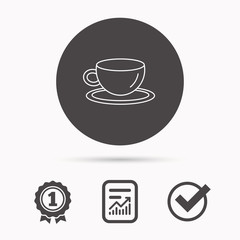 Coffee cup icon. Tea or hot drink sign.