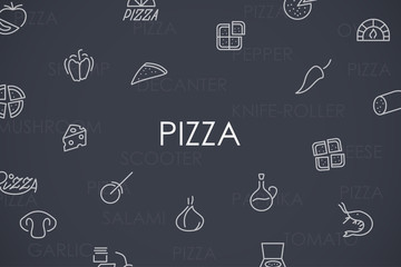 Pizza Thin Line Icons