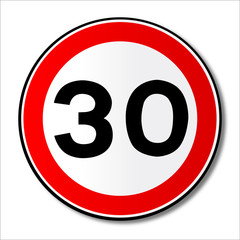 30 MPH Limit Traffic Sign