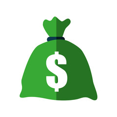 money bag financial item commerce icon. Isolated and flat illustration. Vector graphic