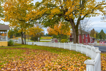 Autumn Small Town America Landscape