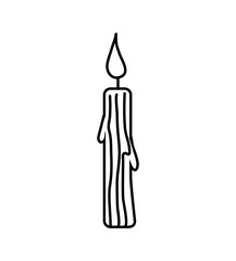 candle flame light silhouette icon. Isolated and flat illustration. Vector graphic