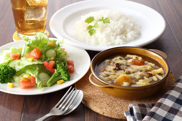 チーズカレー　サラダ＆ドリンクセット