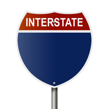 Rendering of a sign for an Interstate freeway or highway