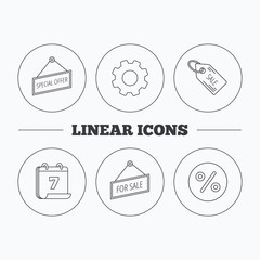 Special offer, discounts and sale coupon icons.