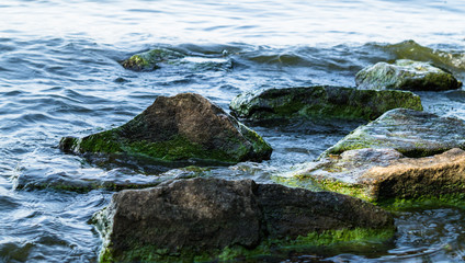 Прибрежные камни. Волны на реке Днепр © Maryna Konoplytska