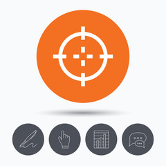 Target icon. Crosshair aim sign.