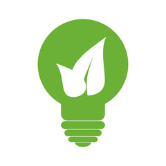leaf bulb ecology nature save icon. Isolated and flat illustration. Vector graphic