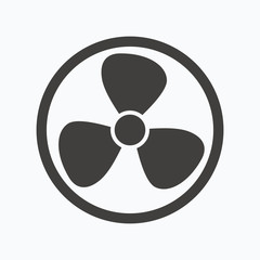 Ventilation icon. Air ventilator or fan sign.