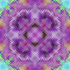 Kaleidoscopic low poly rhomb style vector mosaic background