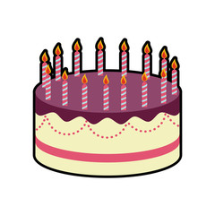 cake candle party cream bakery birthday icon. Isolated and flat illustration. Vector graphic
