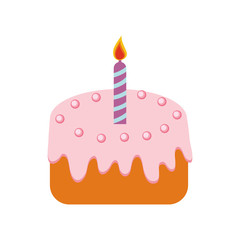 cake candle party cream bakery birthday icon. Isolated and flat illustration. Vector graphic
