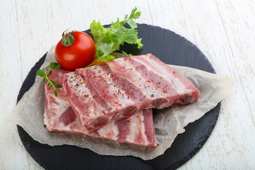 Raw pork ribs