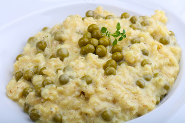Risotto with green peas