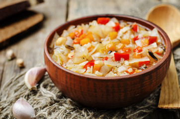 wild rice chickpeas tomatoes cabbage soup