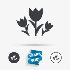 Flowers sign icon. Roses symbol.