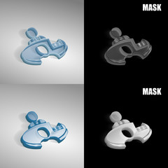 szklana ikona 3D vektor