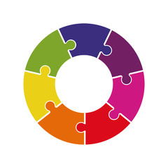 puzzle circle jigsaw game figure icon. Isolated and flat illustration. Vector graphic