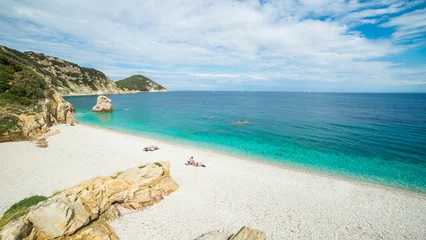 Fotobehang Toscane Panoramic view over Sansone beach on Elba island, Italy  © cristianbalate