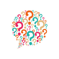 question mark bubble ask symbol problem icon. Isolated and flat illustration. Vector graphic