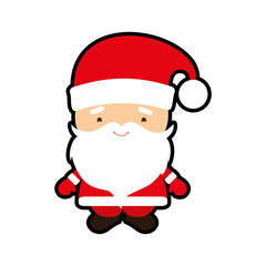 santa cartoon merry christmas celebration icon. Isolated and flat illustration. Vector graphic