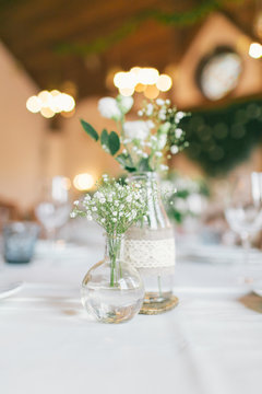 Wedding decorated bottle with flower