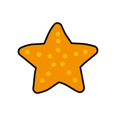 sea star life cartoon orange icon. Isolated and flat illustration. Vector graphic