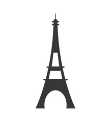 eiffel tower paris france silhouette icon. Isolated and flat illustration. Vector graphic